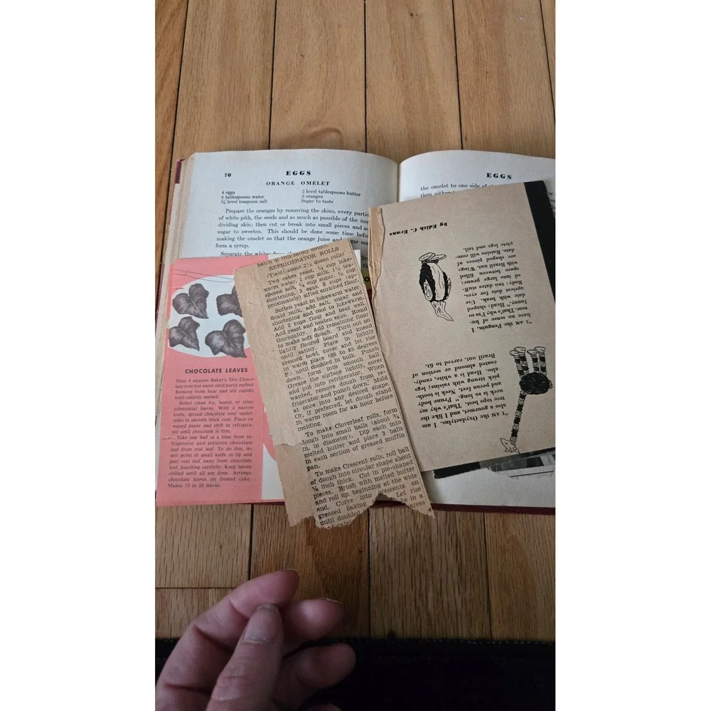 Vintage Rumford Complete Cookbook Red‎ HC w/ Handwritten Recipes vintage retro